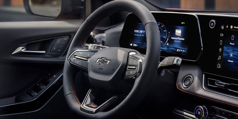 Close up with of a the steering wheel of a 2025 Chevrolet Equinox